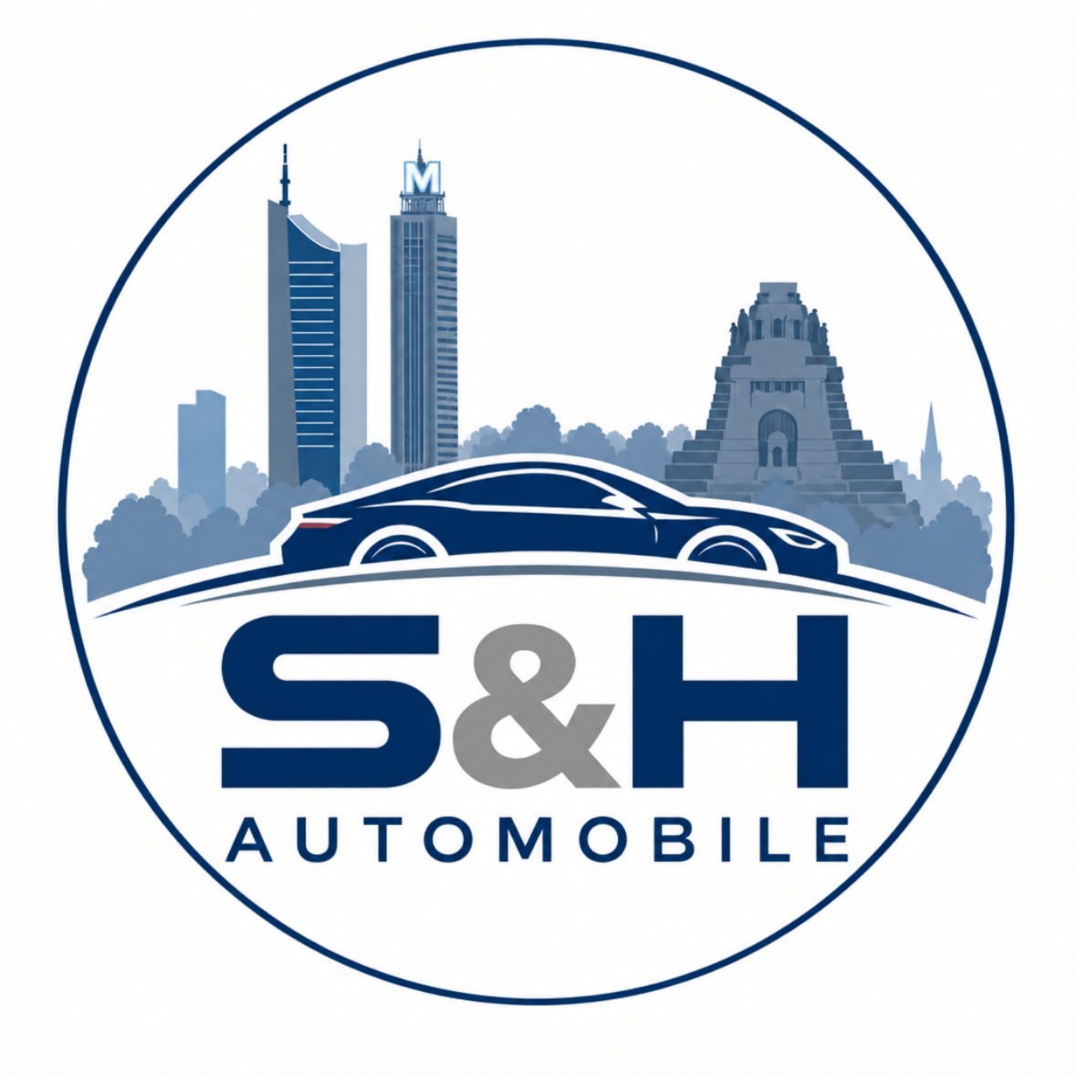 S&H Automobile mit Leipziger Skyline